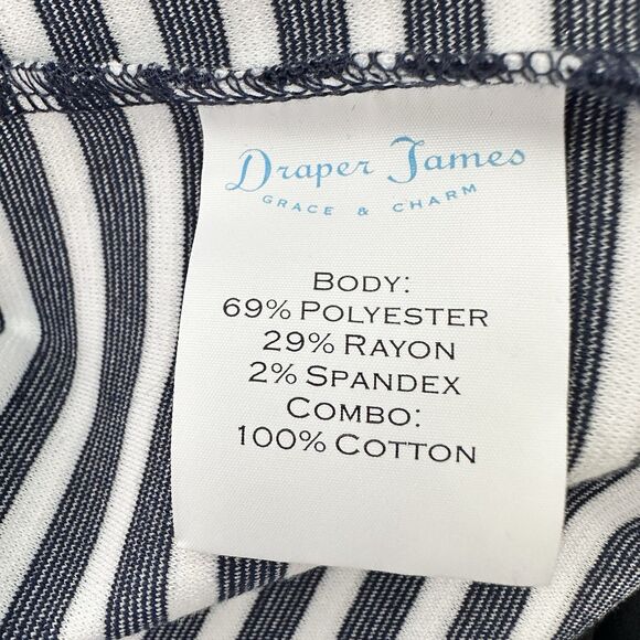 NWT Draper James M Blue Sailor Stripe Ruffle Sleeves Ponte Top Preppy - Picture 7 of 8